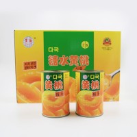 水果罐頭黃桃罐頭425g*12罐 新鮮水果罐裝休閑零食廠家直銷批發